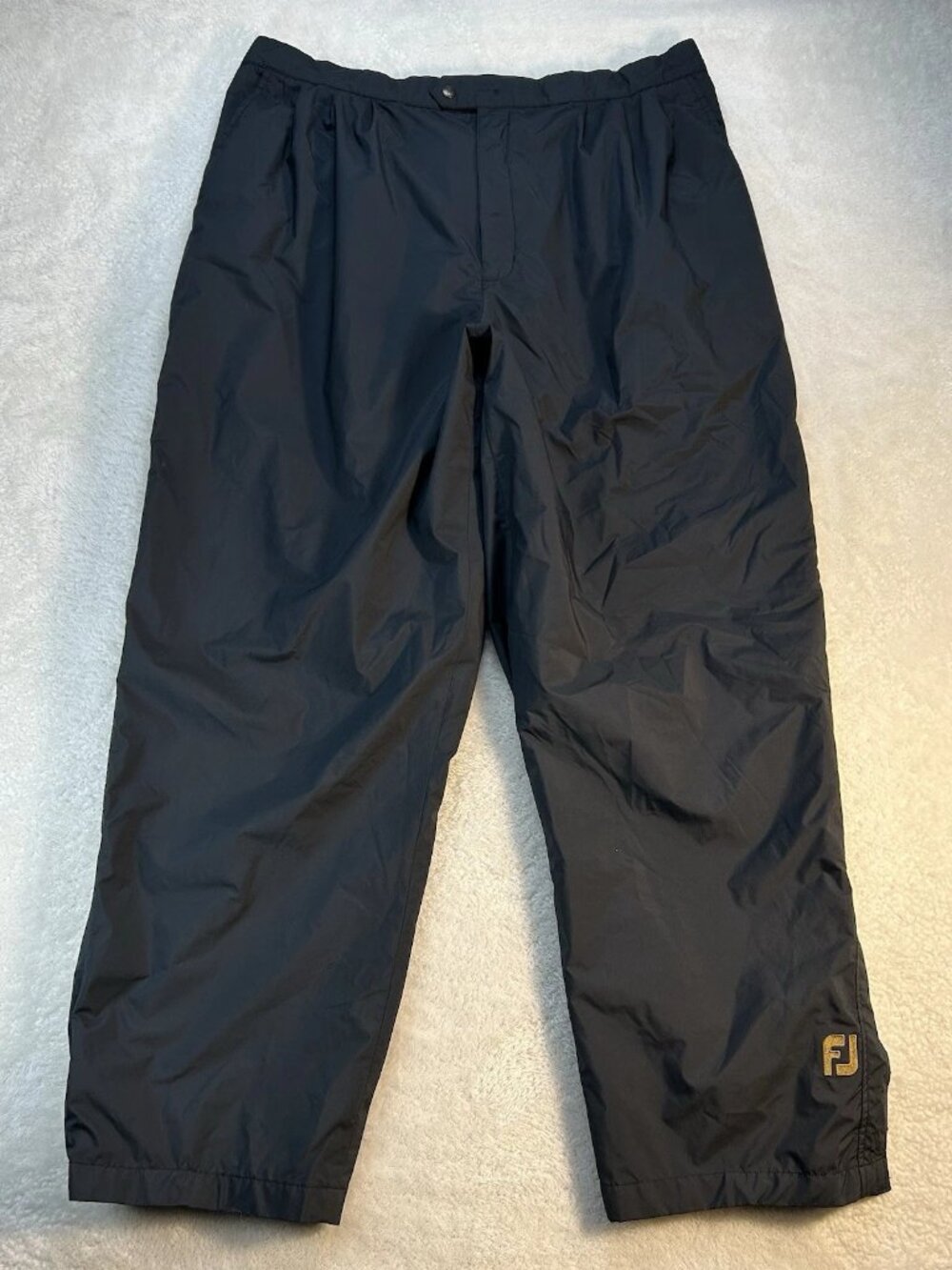Dryjoys By‎ Footjoy Golf Rain Pants Mens XXL Black Snap Zip Bottoms Adjustable